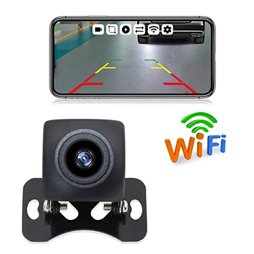 Shkalacar Rückfahrkamera Kabellos, Auto Camera Rückfahrkamera Handy HD WiFi für Auto, mit Nachtsicht, IP67 Wasserdichter Drahtloser LCD-Rückfahrmonitor