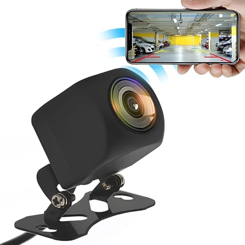 WiFi Auto Drahtlose Rückfahrkamera 1080P HD Nachtsicht Backup Kamera IP68 Wasserdicht 170 Grad weiter Betrachtungswinkel mit App für Auto Van SUV Pickup Trailer RV