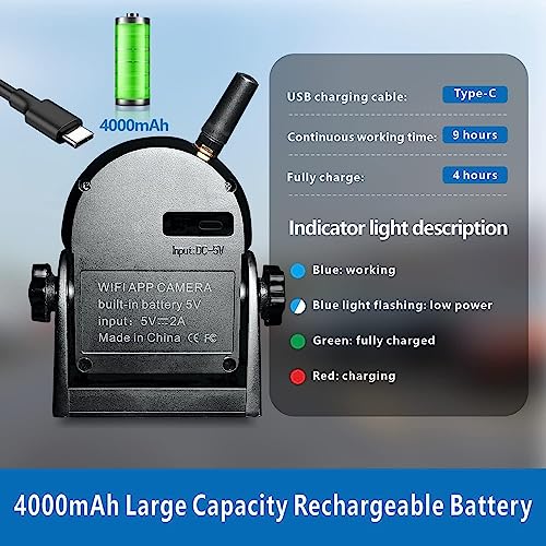 Verbesserte drahtlose Backup Kamera Magnetic Hitch, wiederaufladbare batteriebetriebene WiFi Rückfahrkamera, 720P IP68 wasserdichte Rückfahrkamera für LKW/RV/Camper/Anhänger für iPhone iPad Android