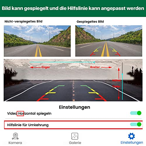 GREENAUTO WiFi Drahtloss Rückfahrkamera, 5G 720P HD Auto Rückfahrkamera für iPhone iPad Android Smart Phone Tablet mit 170 Grad Weit Betrachtungswinkel